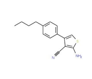 2-Amino-4-(4-butylphenyl)thiophene-3-carbonitrile - chemical structure image