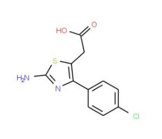[2-Amino-4-(4-chloro-phenyl)-thiazol-5-yl]-acetic acid - chemical structure image