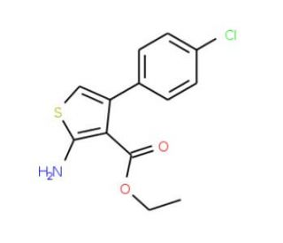 2-Amino-4-(4-chloro-phenyl)-thiophene-3-carboxylic acid ethyl ester (CAS 65234-09-5) - chemical structure image