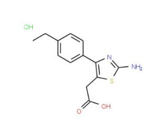 [2-Amino-4-(4-ethyl-phenyl)-thiazol-5-yl]-acetic acid hydrochloride - chemical structure image