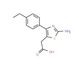 [2-Amino-4-(4-ethyl-phenyl)-thiazol-5-yl]-acetic acid - chemical structure image