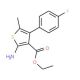 2-Amino-4-(4-fluoro-phenyl)-5-methyl-thiophene-3-carboxylic acid ethyl ester (CAS 350989-70-7) - chemical structure image