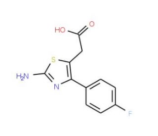 [2-Amino-4-(4-fluoro-phenyl)-thiazol-5-yl]-acetic acid - chemical structure image