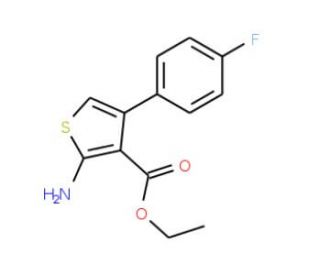 2-Amino-4-(4-fluoro-phenyl)-thiophene-3-carboxylic acid ethyl ester (CAS 35978-33-7) - chemical structure image
