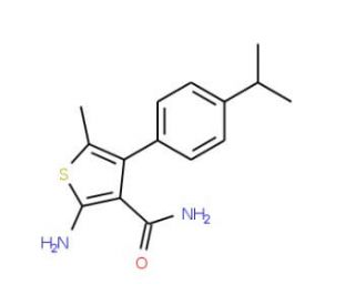 2-Amino-4-(4-isopropylphenyl)-5-methylthiophene-3-carboxamide - chemical structure image