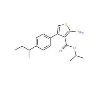 2-Amino-4-(4-sec-butyl-phenyl)-thiophene-3-carboxylic acid isopropyl ester - chemical structure image