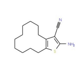 2-Amino-4,5,6,7,8,9,10,11,12,13-decahydrocyclododeca[b]thiophene-3-carbonitrile - chemical structure image