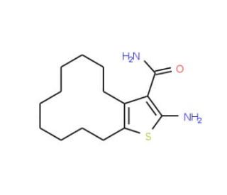 2-Amino-4,5,6,7,8,9,10,11,12,13-decahydrocyclododeca[b]thiophene-3-carboxamide - chemical structure image