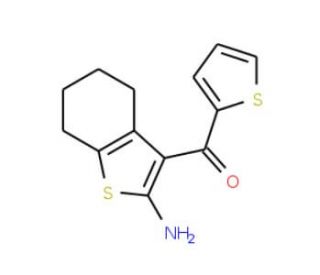 (2-amino-4,5,6,7-tetrahydro-1-benzothien-3-yl)(thien-2-yl)methanone - chemical structure image