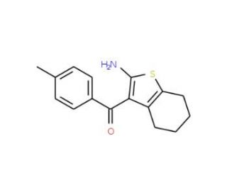 (2-Amino-4,5,6,7-tetrahydro-benzo[b]thiophen-3-yl)-p-tolyl-methanone - chemical structure image