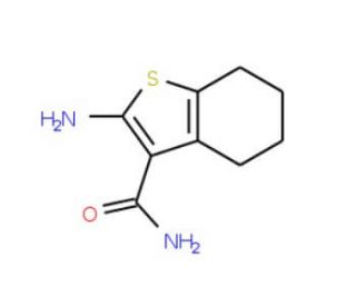 2-Amino-4,5,6,7-tetrahydro-benzo[b]thiophene-3-carboxylic acid amide (CAS 4815-28-5) - chemical structure image