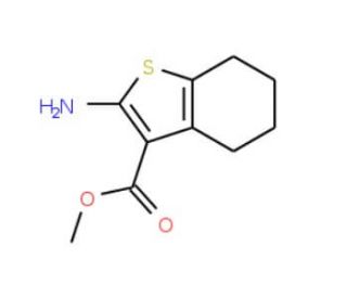 2-Amino-4,5,6,7-tetrahydro-benzo[b]thiophene-3-carboxylic acid methyl ester (CAS 108354-78-5) - chemical structure image