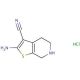 2-amino-4,5,6,7-tetrahydrothieno[2,3-c]pyridine-3-carbonitrile hydrochloride - chemical structure image