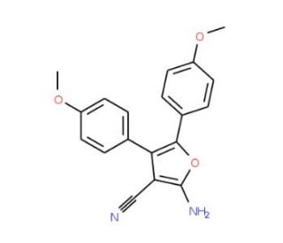 2-Amino-4,5-bis-(4-methoxy-phenyl)-furan-3-carbonitrile - chemical structure image