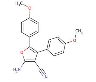 2-Amino-4,5-bis(4-methoxyphenyl)furan-3-carbonitrile (CAS 94556-80-6) - chemical structure image