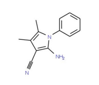 2-amino-4,5-dimethyl-1-phenyl-1H-pyrrole-3-carbonitrile (CAS 54329-29-2) - chemical structure image