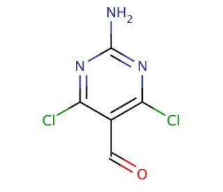 2-Amino-4,6-dichloropyrimidine-5-carboxaldehyde (CAS 5604-46-6) - chemical structure image