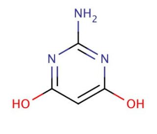 2-Amino-4,6-dihydroxy-pyrimidine (CAS 56-09-7) - chemical structure image
