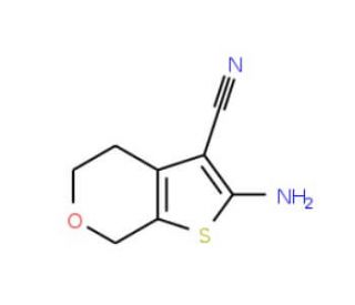 2-Amino-4,7-dihydro-5H-thieno[2,3-c]pyran-3-carbonitrile (CAS 150986-82-6) - chemical structure image