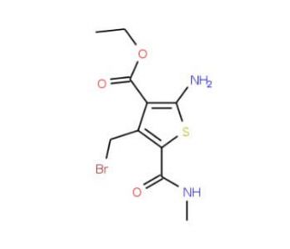 2-Amino-4-bromomethyl-5-methylcarbamoyl-thiophene-3-carboxylic acid ethyl ester - chemical structure image