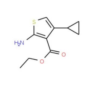 2-Amino-4-cyclopropyl-thiophene-3-carboxylic acid ethyl ester (CAS 120109-75-3) - chemical structure image