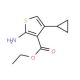 2-Amino-4-cyclopropyl-thiophene-3-carboxylic acid ethyl ester 的分子结构, CAS编号: 120109-75-3 2-Amino-4-cyclopropyl-thiophene-3-carboxylic acid ethyl ester (CAS 120109-75-3) - chemical structure image
