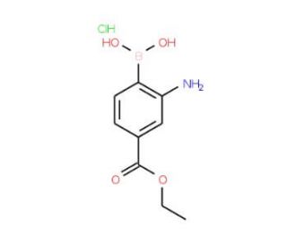 2-Amino-4-ethoxycarbonylphenylboronic acid, HCl (CAS 957034-59-2) - chemical structure image