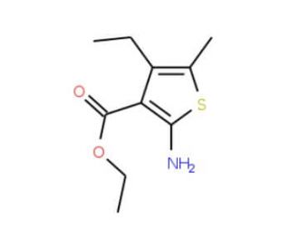 2-Amino-4-ethyl-5-methyl-thiophene-3-carboxylic acid ethyl ester (CAS 82546-91-6) - chemical structure image