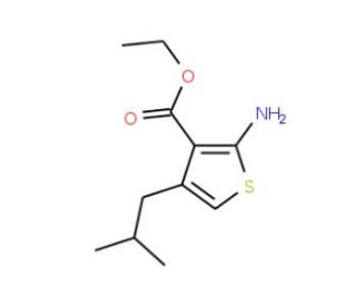 2-Amino-4-isobutyl-thiophene-3-carboxylic acid ethyl ester - chemical structure image