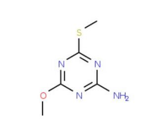 2-Amino-4-methoxy-6-(methylthio)-1,3,5-triazine (CAS 30358-18-0) - chemical structure image