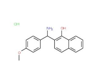 2-[Amino-(4-methoxy-phenyl)-methyl]-naphthalen-1-ol hydrochloride (CAS 736173-20-9) - chemical structure image