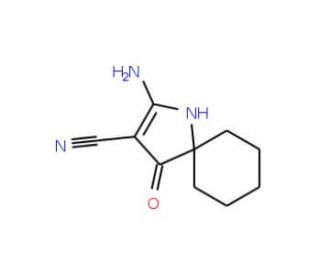 2-amino-4-oxo-1-azaspiro[4.5]dec-2-ene-3-carbonitrile - chemical structure image