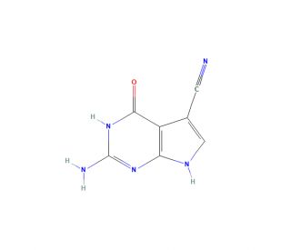 2-Amino-4-oxo-3H,4H,7H-pyrrolo[2,3-d]pyrimidine-5-carbonitrile (CAS 69205-79-4) - chemical structure image