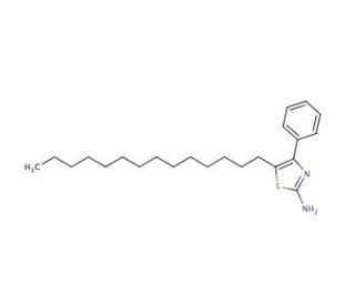 2-Amino-4-phenyl-5-tetradecylthiazole (CAS 64415-14-1) - chemical structure image