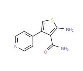 2-Amino-4-pyridin-4-yl-thiophene-3-carboxylic acid amide - chemical structure image