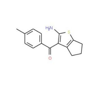 (2-Amino-5,6-dihydro-4H-cyclopenta[b]thiophen-3-yl)-p-tolyl-methanone - chemical structure image
