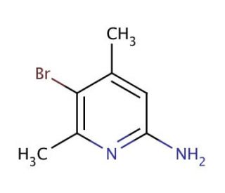 2-Amino-5-bromo-4,6-dimethylpyridine (CAS 89856-44-0) - chemical structure image