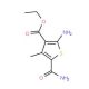2-Amino-5-carbamoyl-4-methyl-thiophene-3-carboxylic acid ethyl ester (CAS 43028-63-3) - chemical structure image