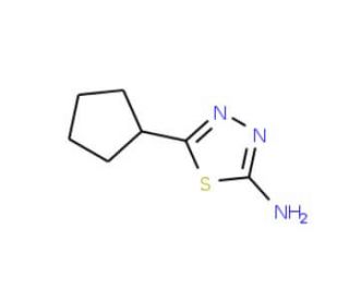 2-Amino-5-cyclopentyl-1,3,4-thiadiazole (CAS 57235-54-8) - chemical structure image