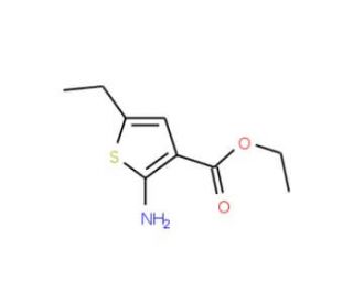2-Amino-5-ethyl-thiophene-3-carboxylic acid ethyl ester (CAS 4507-13-5) - chemical structure image