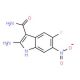 2-amino-5-fluoro-6-nitro-1H-indole-3-carboxamide - chemical structure image