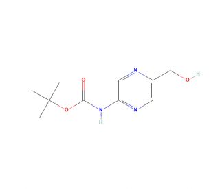 2-Amino-5-(hydroxymethyl)pyrazine, 2-BOC protected (CAS 874476-55-8) - chemical structure image