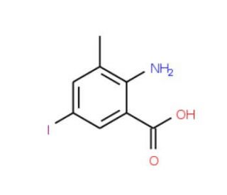 2-Amino-5-iodo-3-methylbenzenecarboxylic acid (CAS 108857-24-5) - chemical structure image