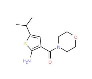 (2-Amino-5-isopropylthiophen-3-yl)(morpholino)-methanone (CAS 588714-50-5) - chemical structure image