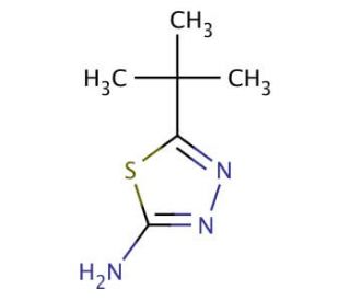 2-Amino-5-tert-butyl-1,3,4-thiadiazole (CAS 39222-73-6) - chemical structure image