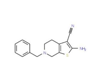 2-Amino-6-benzyl-4,5,6,7-tetrahydro-thieno-[2,3-c]pyridine-3-carbonitrile (CAS 24237-37-4) - chemical structure image
