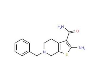 2-amino-6-benzyl-4,5,6,7-tetrahydrothieno[2,3-c]pyridine-3-carboxamide - chemical structure image