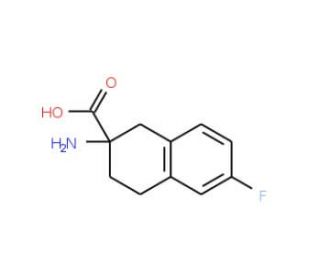 2-Amino-6-fluoro-1,2,3,4-tetrahydronaphthalene-2-carboxylic acid (CAS 885274-22-6) - chemical structure image