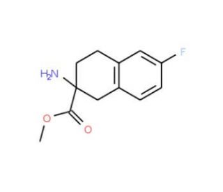 2-Amino-6-fluoro-1,2,3,4-tetrahydronaphthalene-2-carboxylic acid methyl ester (CAS 885274-16-8) - chemical structure image