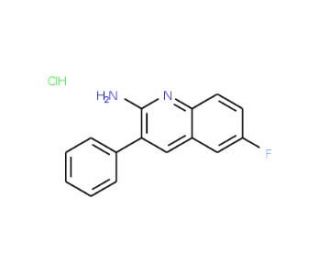 2-Amino-6-fluoro-3-phenylquinoline hydrochloride (CAS 1170571-99-9) - chemical structure image